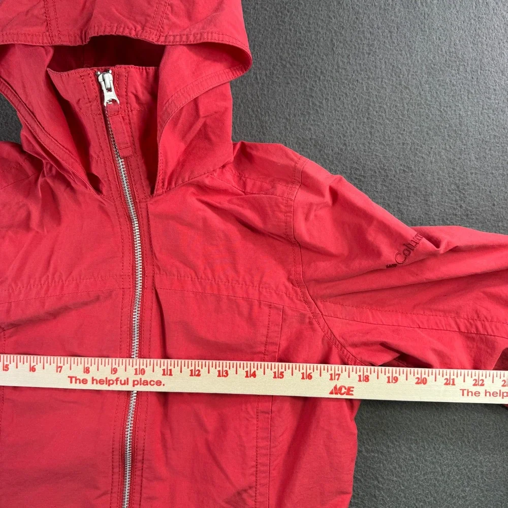 Columbia Jacket Men S Hooded Coral Full Zip Cotton Blend Hiking Outdoors‎